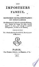 Les Imposteurs fameux, ou, Histoires extraordinaires et singulières