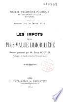 Les impôts sur la plus value immobilière