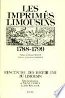 Les imprimés limousins, 1788-1799