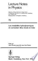 Les Instabilités hydrodynamiques en convection libre, forcée, et mixte