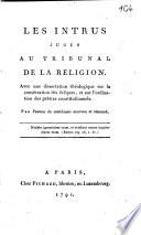 Les intrus jugés au tribunal de la religion