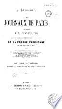 Les journaux de Paris pendant la Commune
