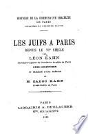 Les Juifs à Paris depuis le VIe siècle