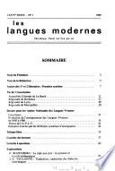 Les Langues modernes