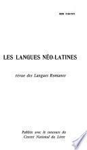 Les Langues néo-latines