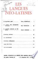 Les Langues néo-latines