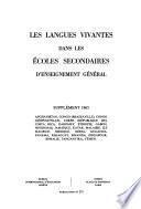 Les Langues vivantes dans les Écoles secondaires d'enseignement général