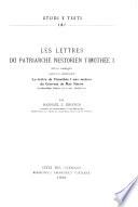 Les lettres du patriarche nestorien Timothée I.