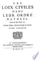 Les loix civiles dans leur ordre naturel
