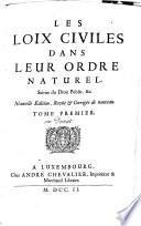 Les Loix Civiles Dans Leur Ordre Naturel