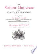 Les Maîtres musiciens de la renaissance française
