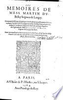 Les mémoires de Mess. Martin du Bellay