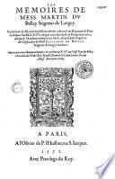 Les mémoires de Mess. Martin du Bellay seigneur de Langey