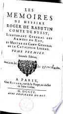 Les mémoires de Roger de Rabutin, comte de Bussy...