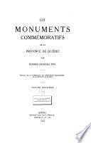 Les monuments commémoratifs de la province de Québec