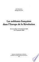 Les noblesses françaises dans l'Europe de la Révolution