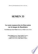 Les notes manuscrites de Benveniste sur la langue de Baudelaire