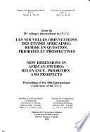 Les nouvelles orientations des études africaines