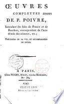 Les oeuvres complètes de Pierre Poivre