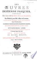 Les oeuvres d'Estienne Pasquier
