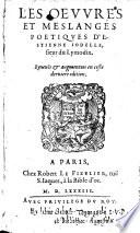 Les Oeuvres Et Meslanges Poetiques