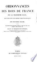 Les Ordonnances rendues depuis le mois de Mars 1482 jusqu'au mois d'Avril 1486