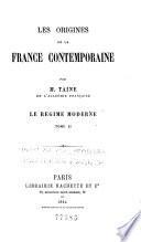 Les origines de la France contemporaine: régime moderne