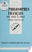 Les Philosophes français d'aujourd'hui