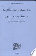 Les philosophes préplatoniciens suivi de Les diadochai des philosophes