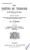 Les poétes du terroir du XVe siécle au XXe siécle