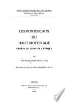 Les pontificaux du haut moyen age