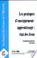 Les pratiques d'enseignement-apprentissage : état des lieux