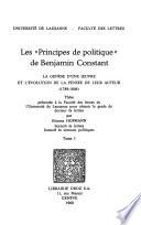 Les Principes de politique de Benjamin Constant