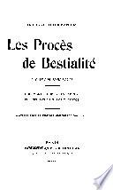 Les procès de bestialité aux XVIe et XVIIe siècles