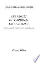 Les procès du cardinal de Richelieu