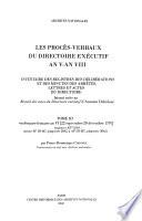 Les procès-verbaux du Directoire exécutif, an V-an VIII