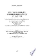 Les procès-verbaux du Directoire exécutif, an V-an VIII: nivôse-ventôse an VI [21 décembre 1797-20 mars 1798