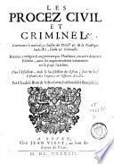 Les procez civil et criminel