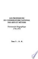 Les professeurs du Conservatoire national des arts et métiers: A-K