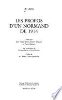 Les propos d'un Normand de 1914