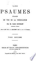 Les Psaumes étudiés en vue de la prédication
