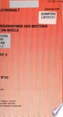 Les pseudonymes des Bretons 16e-20e siecle