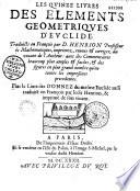Les quinze livres des éléments d'Euclide
