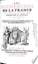 Les recherches de la France d'Estienne Pasquier