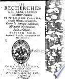 Les recherches des recherches et autres oeuvres de M. Etienne Pasquier