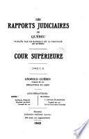 Les recueils de jurisprudence du Québec, publiés par le Barreau de Québec