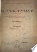 Les Registres d'Innocent IV: 'index