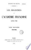 Les registres de l'Académie française