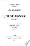 Les registres de l'Académie française ...