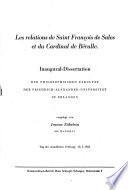 Les relations de saint francois de sales et du cardinal de beru...
